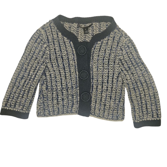 Marc Jacobs Crop Chunky Cable Knit  Wool Blend Button Up Cardigan Size Small - Picture 1 of 8